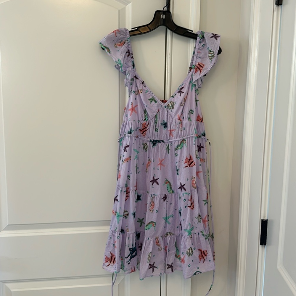 Hill House Lavender Mini Dress with Colorful Floral Print